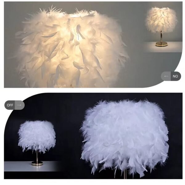 101433 Roma-Β Mini Feather Επιτραπέζιο Φωτιστικό με πούπουλο 1ΧΕ27 D23 Φούξια - Image 3