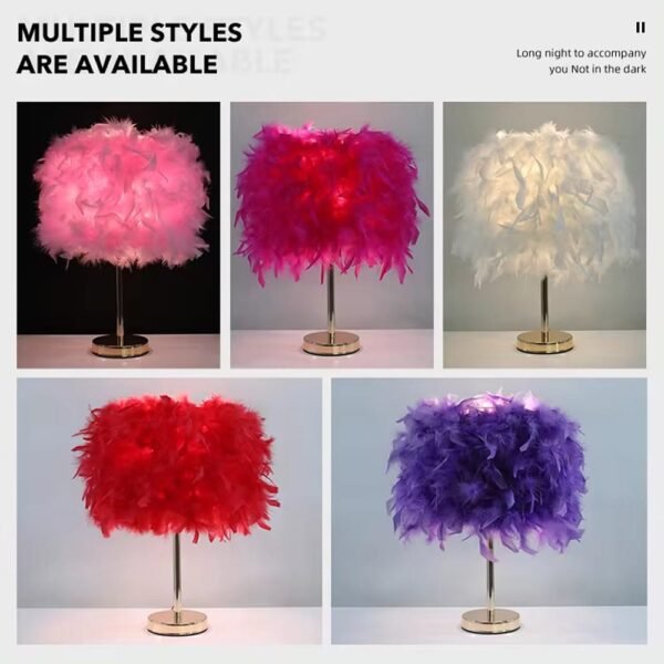 101433 Roma-Β Mini Feather Επιτραπέζιο Φωτιστικό με πούπουλο 1ΧΕ27 D23 Μοβ - Image 2