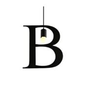 100151-B ALPHABET Μοντέρνο Κρεμαστό Φωτιστικό Οροφής Μονόφωτο 1xE27 Μαύρο Μεταλλικό Φιγούρα B Φ32 x Υ38cm