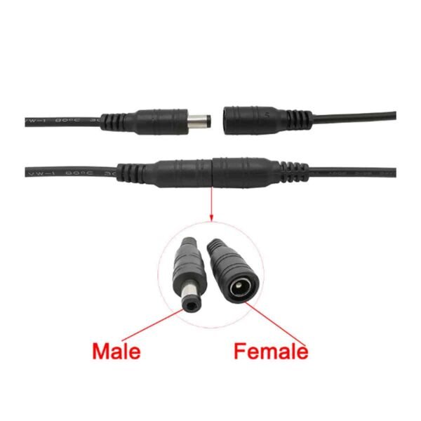 100032 Καλώδιο Τροφοδοσίας DC 15CM από Jack Male 2.1x5.5mm σε 2 x 0.3mm Ατερμάτιστο Καλώδιο - Image 2