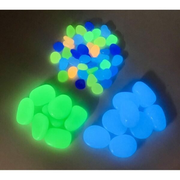 100420 Μεγάλα Διακοσμητικά Φωσφοριζέ Βότσαλα 1KG (Λευκό) - Image 4