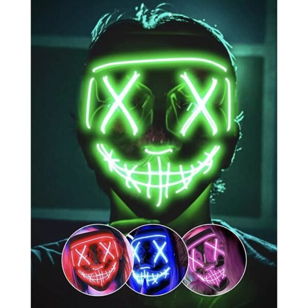 100595 Μάσκα με φωτισμό Led Neon Κόκκινο - Image 2