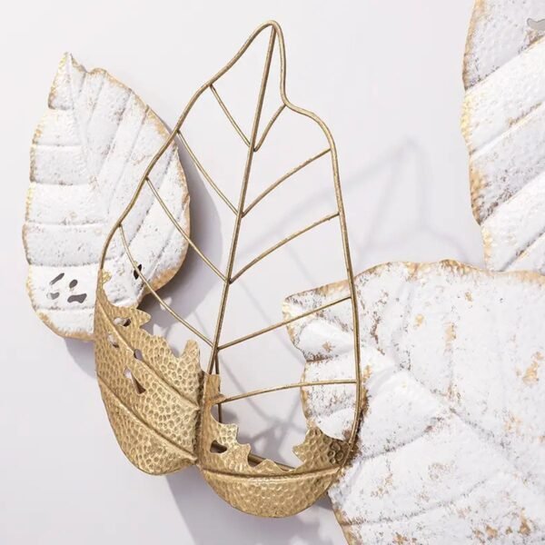 19080 Μεταλλικό Διακοσμητικό Τοίχου Leaves 124x5x54CM - Image 4