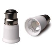 100110 Πλαστικός Αντάπτορας Μετατροπέας από 1xΒ22 (Μπαγιονέτ) Ντουί σε 1xE27 Ντουί Λευκό