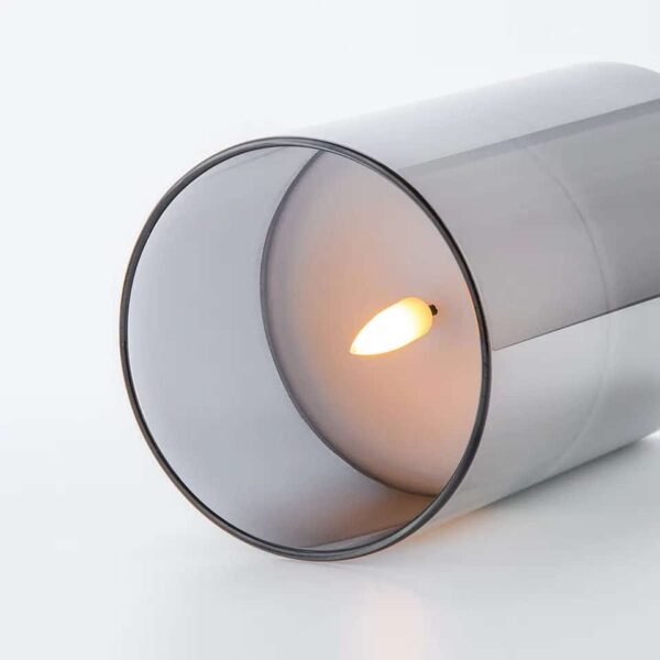 101158 Paraffin Wax Γυάλινο Σετ 3 κεράκια LED θερμό χρώμα φιμέ με χειριστήριο - Image 4