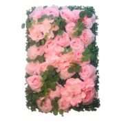 Τεχνητό Διακοσμητικό Πάνελ Λουλουδιών Μ60 x Π40 x Υ6cm ροζ τριαντάφυλλα