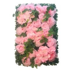 Τεχνητό Διακοσμητικό Πάνελ Λουλουδιών Μ60 x Π40 x Υ6cm ροζ τριαντάφυλλα