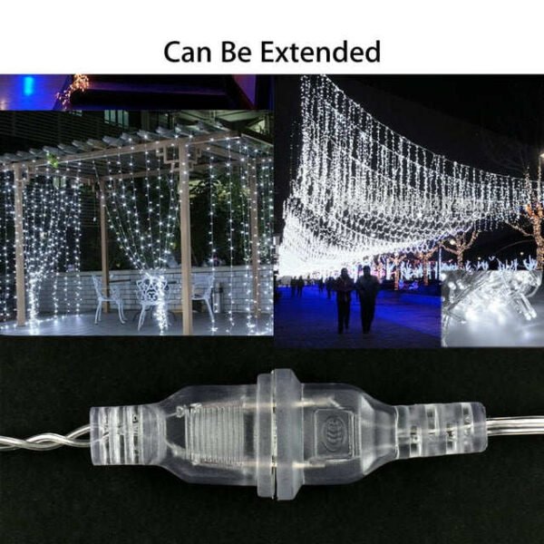 100024 Επεκτεινόμενα 100 Χριστουγεννιάτικα Λαμπάκια LED 3Watt Λευκό - Image 2