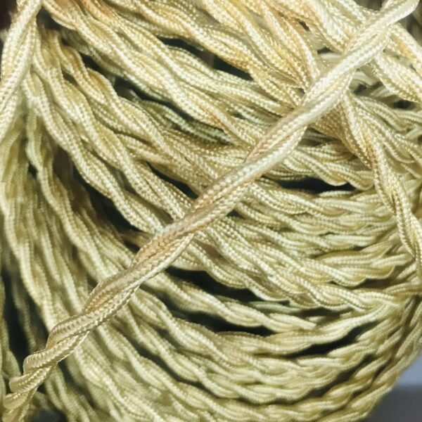 101363 Στριφτό Υφασμάτινο Καλώδιο 2x0.75mm² Χρυσό Γυαλιστερό – Ιδανικό για Vintage & Διακοσμητικά Φωτιστικά - Image 2