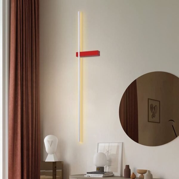 GB0111 LED Minimal Φωτιστικό Τοίχου 12W 60CM Κόκκινο - Image 2