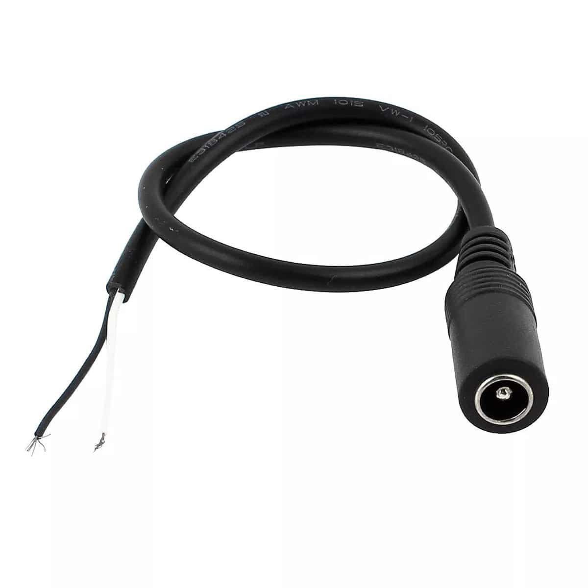 Θηλυκός-connector-DC-με-καλώδιο-1 100083 Καλώδιο Τροφοδοσίας DC 15CM από Jack Famale 2.1x5.5mm σε 2 x 0.3mm Ατερμάτιστο Καλώδιο - Image 1