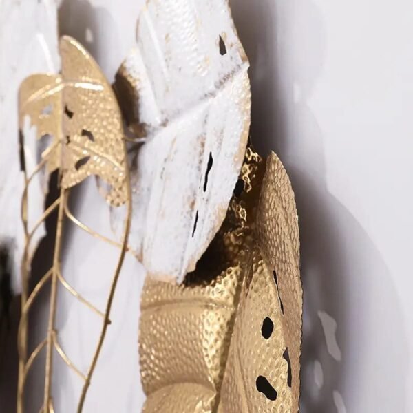 19080 Μεταλλικό Διακοσμητικό Τοίχου Leaves 124x5x54CM - Image 3