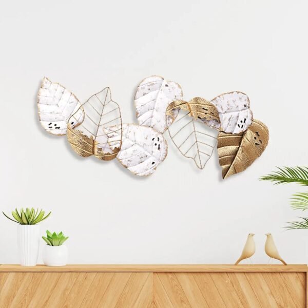 19080 Μεταλλικό Διακοσμητικό Τοίχου Leaves 124x5x54CM - Image 2