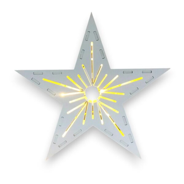 Ξύλινο Διακοσμητικό Νιφάδα με LED - Image 4