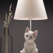 TLT 1265-WH ΕΠΙΤΡΑΠΕΖΙΑ ΛΑΜΠΑ ΜΕ ΦΙΓΟΥΡΑ ΓΑΤΑ ΛΕΥΚΗ