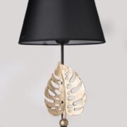 TLT 1267-GD ΕΠΙΤΡΑΠΕΖΙΑ ΛΑΜΠΑ ΜΑΥΡΗ ΜΕ ΦΙΓΟΥΡΑ ΦΥΛΛΟ ΧΡΥΣΟ 1xE-27 40W