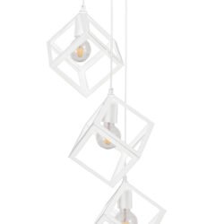 PDC 1249-3 WH CHN  ΡΟΖΕΤΑ ΜΕΤΑΛΙΚΗ 3/Φ ΜΕ ΚΡΕΜΑΣΤΟΥΣ ΛΕΥΚΟΥΣ  ΚΥΒΟΥΣ 3ΧΕ27