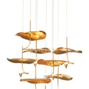 PDC 1290-9 ΠΟΛΥΦΩΤΟ ΜΠΡΟΥΤΖΙΝΟ  LED ΜΕ ΦΥΛΛΑ ΝΟΥΦΑΡΑ ΧΡΥΣΑ