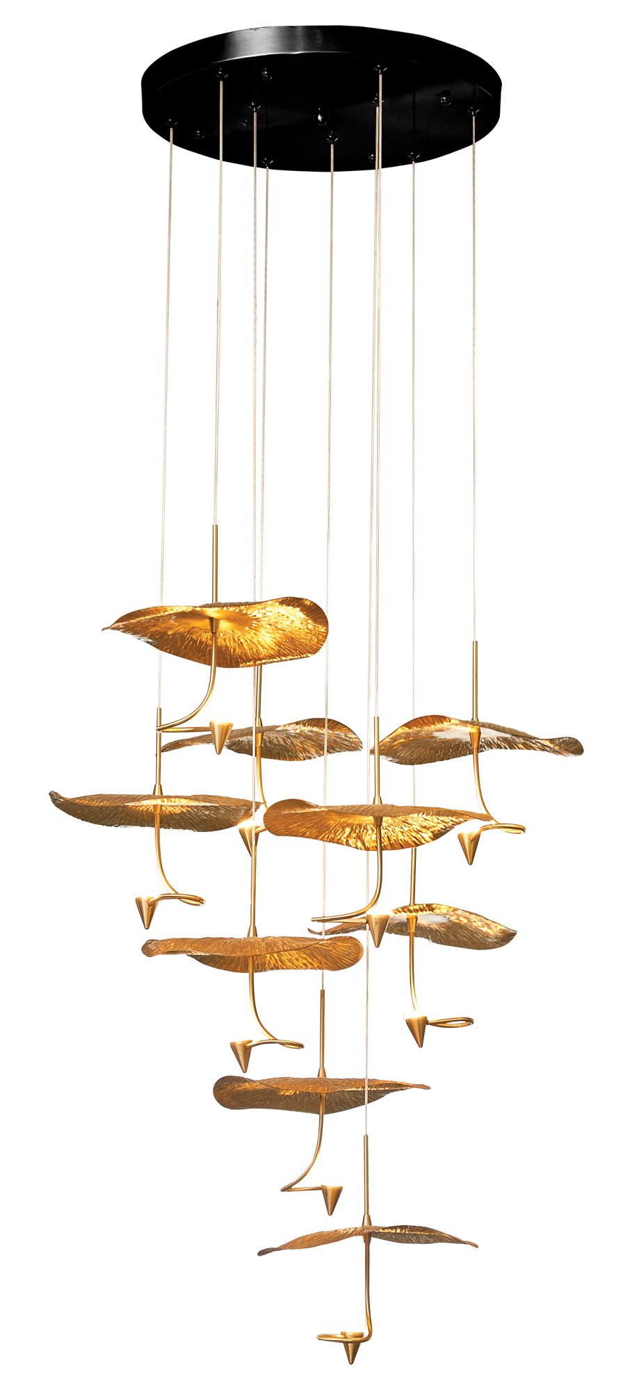 03dc5d0bd4-8e71-123c-a0ed-019560610b86 PDC 1290-9 ΠΟΛΥΦΩΤΟ ΜΠΡΟΥΤΖΙΝΟ LED ΜΕ ΦΥΛΛΑ ΝΟΥΦΑΡΑ ΧΡΥΣΑ - Image 1