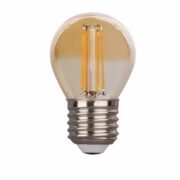 Filament G45 Γλομπάκι LED Ε27 4W Amber Γυαλί Θερμό Λευκό Dimmable