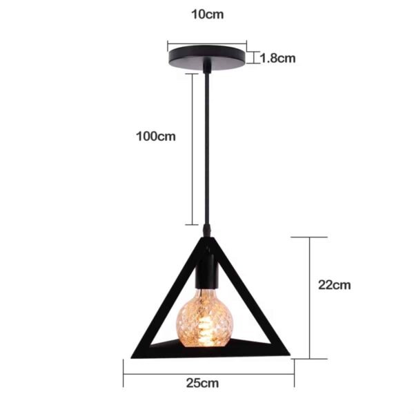 101321 PYRAMID Μεταλλικό Κρεμαστό φωτιστικό 1ΧΕ27 25cm - Image 2