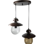 PDA 114-2 # 2/Φ ΡΟΖΕΤΑ ΡΟΥΣΤΙΚ ΜΕ ΜΕΛΙ ΚΑΙ ΔΙΑΦΑΝΟ ΓΥΑΛΙ 2xE-27