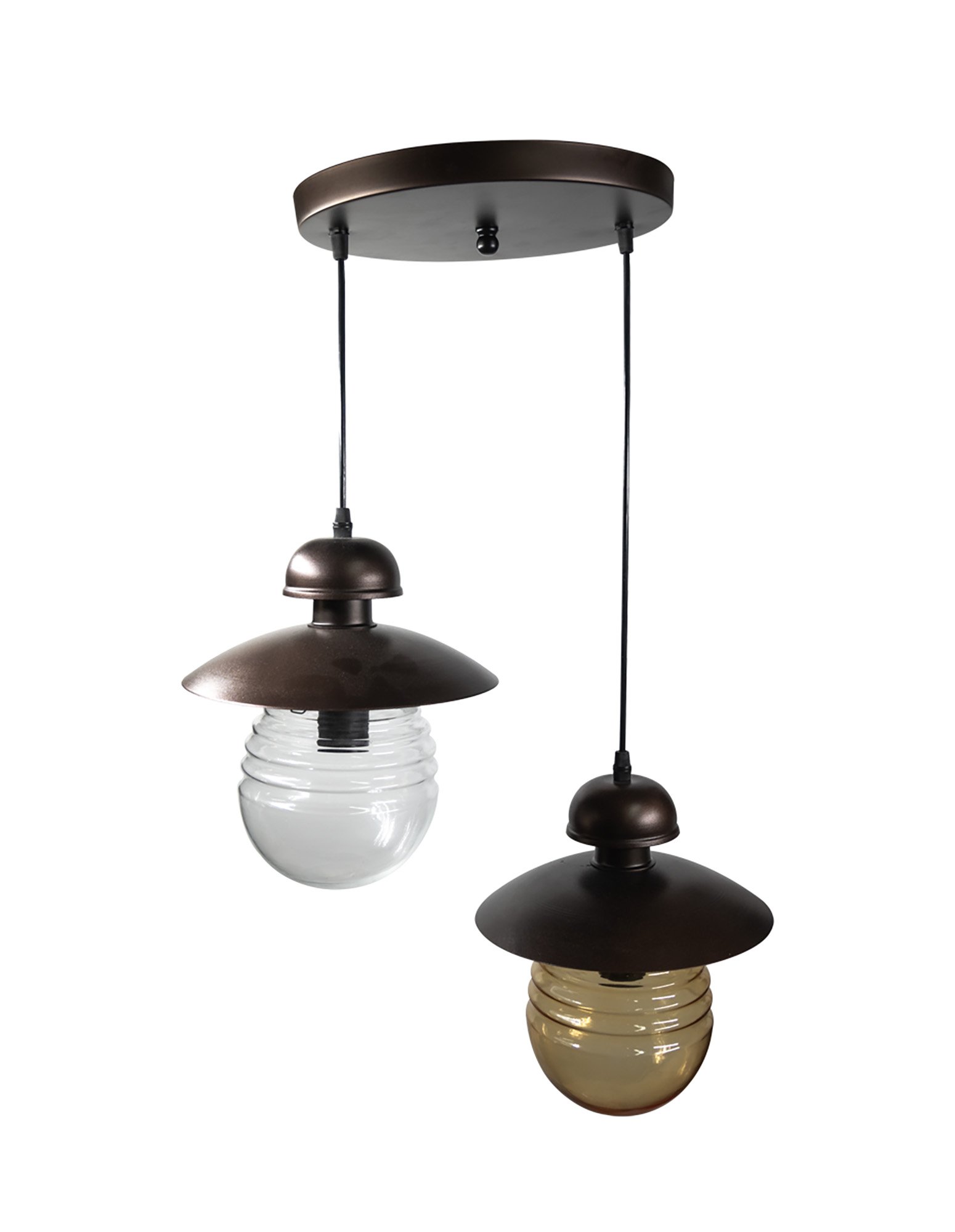 105ff0e895-55c0-a894-3dcb-0192af1849e7 PDA 114-2 # 2/Φ ΡΟΖΕΤΑ ΡΟΥΣΤΙΚ ΜΕ ΜΕΛΙ ΚΑΙ ΔΙΑΦΑΝΟ ΓΥΑΛΙ 2xE-27 - Image 1