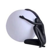 TLC 1118 BK ΕΠΙΤΡΑΠΕΖΙΑ ΛΑΜΠΑ ΑΝΘΡΩΠΑΚΙ ΜΑΥΡΟ ΑΓΚΑΛΙΑ ΜΕ ΠΛΑΣΤΙΚΗ ΜΠΑΛΑ ΦΩΤΙΖΟΜΕΝΗ 1xE-27