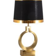 TLC 8813 AB ΕΠΙΤΡΑΠΕΖΙΑ ΛΑΜΠΑ ΟΞΥΝΤΕ ΚΥΚΛΟΣ ΑΜΠΑΖΟΥΡ ΜΑΥΡΟ ΧΡΥΣΟ ΣΙΡΙΤΙ 1XE27