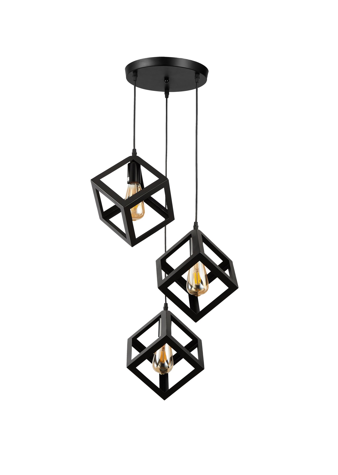 12b6bcfcff-5cc8-e26b-99ca-01939061e36e PDC 1249-3 ΒΚ CHN ΡΟΖΕΤΑ ΜΕΤΑΛΙΚΗ 3/Φ ΜΕ ΚΡΕΜΑΣΤΟΥΣ ΜΑΥΡΟΥΣ ΚΥΒΟΥΣ 3ΧΕ27 - Image 1