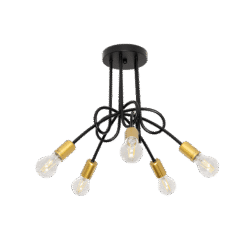 MYA ΠΟΛΥΦΩΤΟ 5XE27 ΜΑΥΡΟ/ΧΡΥΣΟ