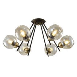 RICK ΠΟΛΥΦΩΤΟ 6XE27 ΜΑΥΡΟ MAT/ΜΠΡΟΝΖΕ