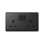 LONDON DOUBLE SOCKET WITH 1P BUTTON SWITCH NEON AN