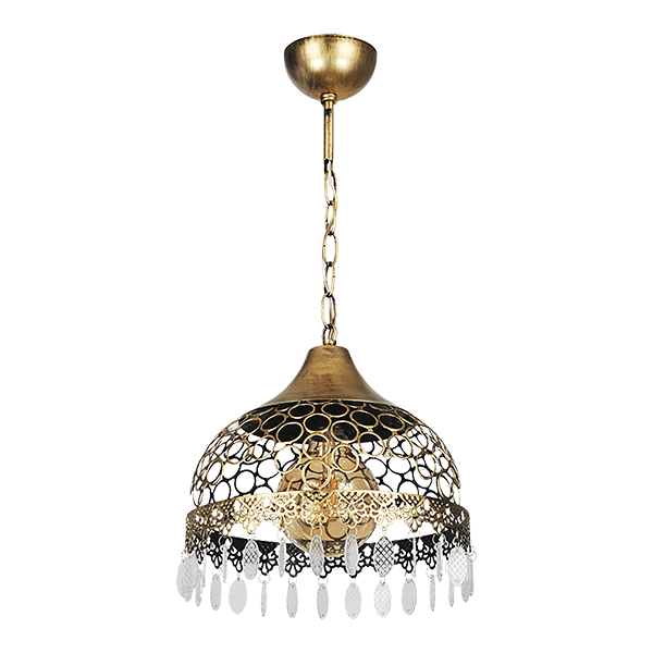 AN-8 EBRULI ΚΡΕΜΑΣΤΟ ΦΩΤΙΣΤΙΚΟ 1XE27 ΧΡΥΣΟ ΑΝΤΙΚΕ - Image 1