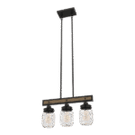 PIERA ΚΡΕΜΑΣΤΟ ΦΩΤΙΣΤΙΚΟ 3XE27 ΜΑΥΡΟ MAT/ΞΥΛΟ