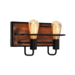 SILVIA ΑΠΛΙΚΑ 2XE27 ΜΑΥΡΟ MAT/ΞΥΛΟ