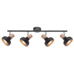 ADDY ΣΠΟΤ 4XE14 ΜΑΥΡΟ ΜΑΥΡΟ/ΞΥΛΟ