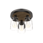 BIANCA ΠΛΑΦΟΝΙΕΡΑ 3XE27 ΜΑΥΡΟ MAT/ΞΥΛΟ