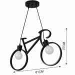 L7-100170 Μεταλλικό Κρεμαστό Φωτιστικό Οροφής Ποδήλατο 2ΧΕ27 37x61cm - Image 3