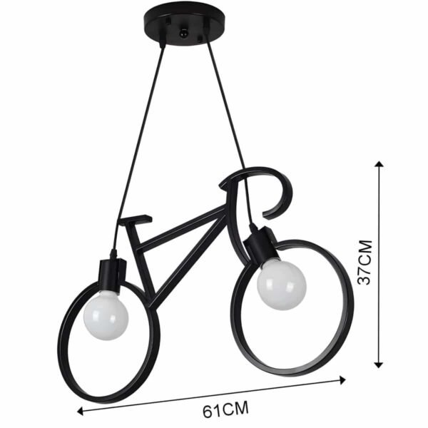 L7-100170 Μεταλλικό Κρεμαστό Φωτιστικό Οροφής Ποδήλατο 2ΧΕ27 37x61cm - Image 3