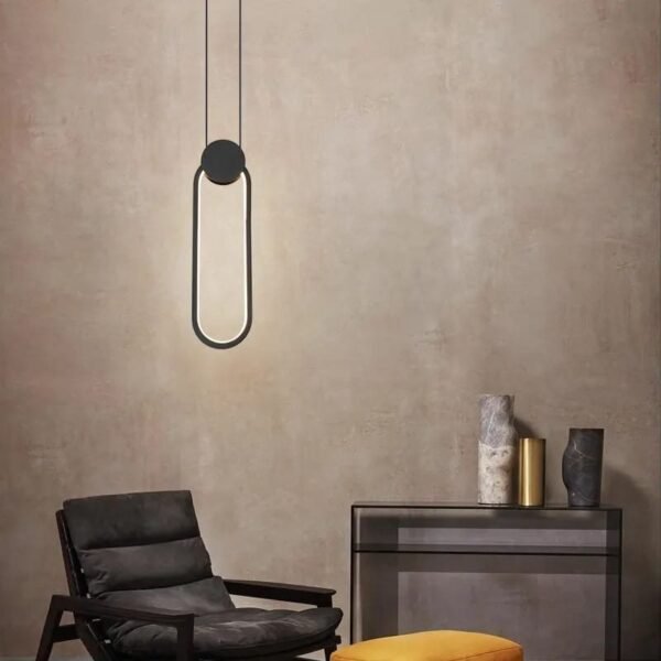 LG-6438-Oval Μεταλλικό Κρεμαστό Φωτιστικό 12Watt CCT - Εναλλαγή Φωτισμού μέσω Διακόπτη On/Off All In One - Image 2