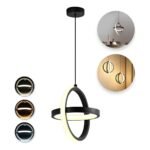 LG-6438 Κρεμαστό LED Φωτιστικό Οροφής Μαύρο 20W CCT με Εναλλαγή Φωτισμού μέσω Διακόπτη - Image 2