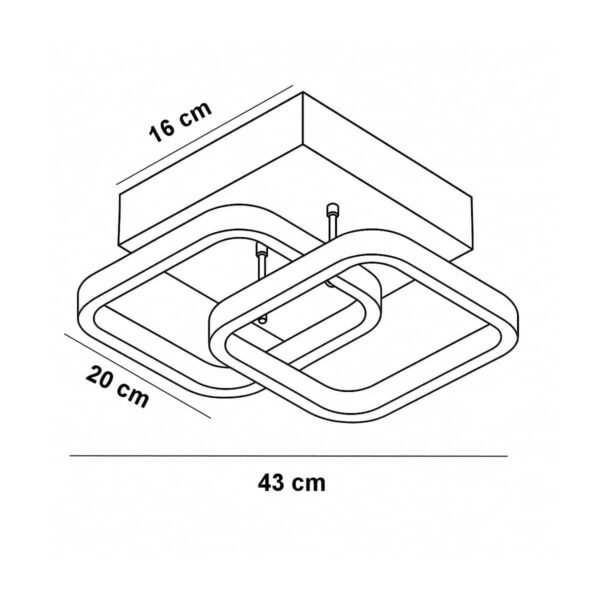 Oliya-B Μεταλλικό Φωτιστικό Οροφής 40Watt CCT μέσω διακόπτη - Image 2