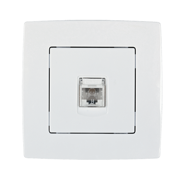 Elmark Πρίζα Υπολογιστή Cat.6 Λευκή Μεταλλιζέ – CITY (190034) - Image 2