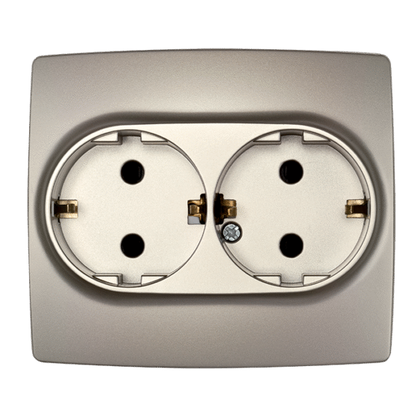 Elmark Πρίζα Σούκο Διπλή Σαμπανιζέ Μεταλλιζέ με Βίδα – CITY (190372S) - Image 2