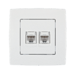 Elmark Διπλή Πρίζα Υπολογιστή Λευκή Μεταλλιζέ – CITY (190711) - Image 2