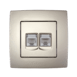 Elmark Διπλή Πρίζα Υπολογιστή RJ45 Σαμπανιζέ Μεταλλιζέ – CITY (190712) - Image 2