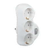 ΑΝΤΑΠΤΟΡΑΣ ΤΡΙΠΛΟΣ ΛΕΥΚΟΣ ΜΕ ΔΙΑΚΟΠΤΗ