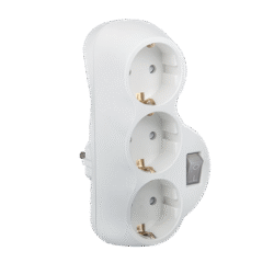 ΑΝΤΑΠΤΟΡΑΣ ΤΡΙΠΛΟΣ ΛΕΥΚΟΣ ΜΕ ΔΙΑΚΟΠΤΗ