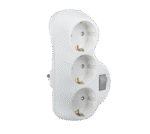 ΑΝΤΑΠΤΟΡΑΣ ΤΡΙΠΛΟΣ ΛΕΥΚΟΣ ΜΕ ΔΙΑΚΟΠΤΗ - Image 2